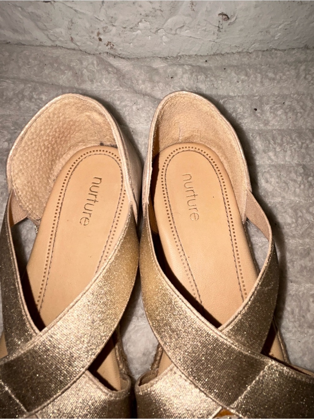 Nurture by Lamaze Metallic Gold Espadrille Flats with Crisscross Straps - Picture 6 of 10